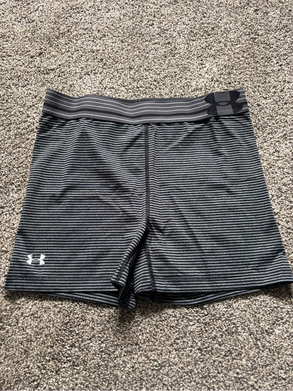 Under Armour Women’s Black & Gray Striped Spandex
